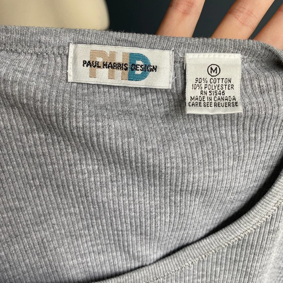 PHD vintage ribbed gray t shirt, size Medium - Picture 4 of 6